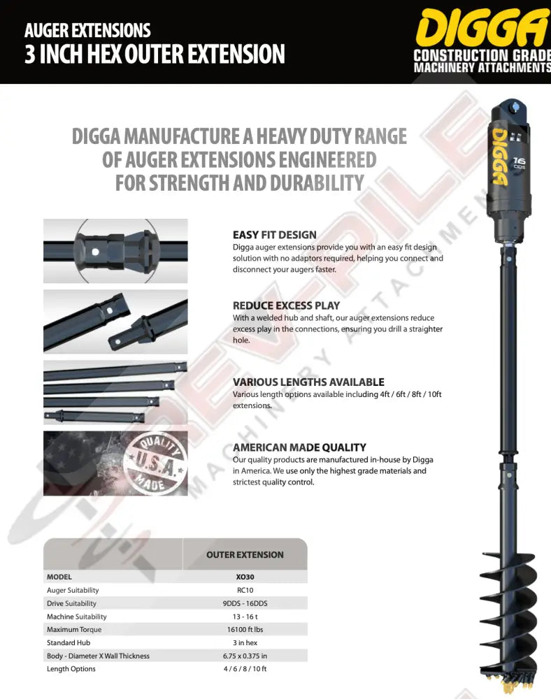 Load image into Gallery viewer, Auger Extensions 3.0’’ Hex