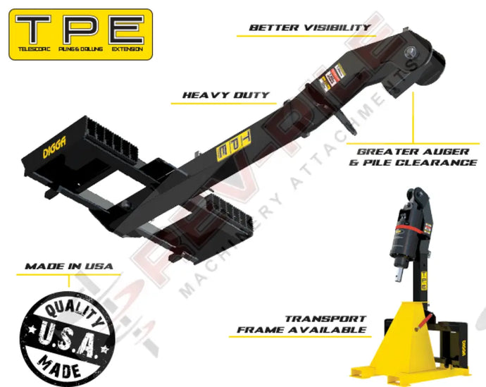 jib for installing helical screw piles and piers with a skid steer loader